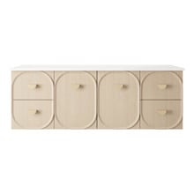 Port 1500mm Wall Hung Double Vanity  with Solid Surface Countertop